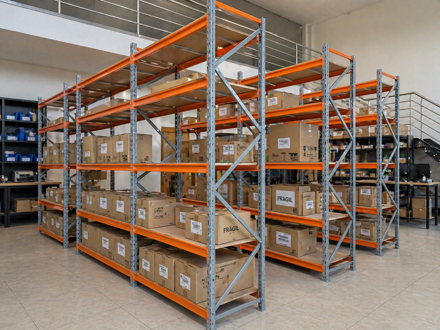 Mini Porta Paletes FATTO instalado em depósito de PME organizada